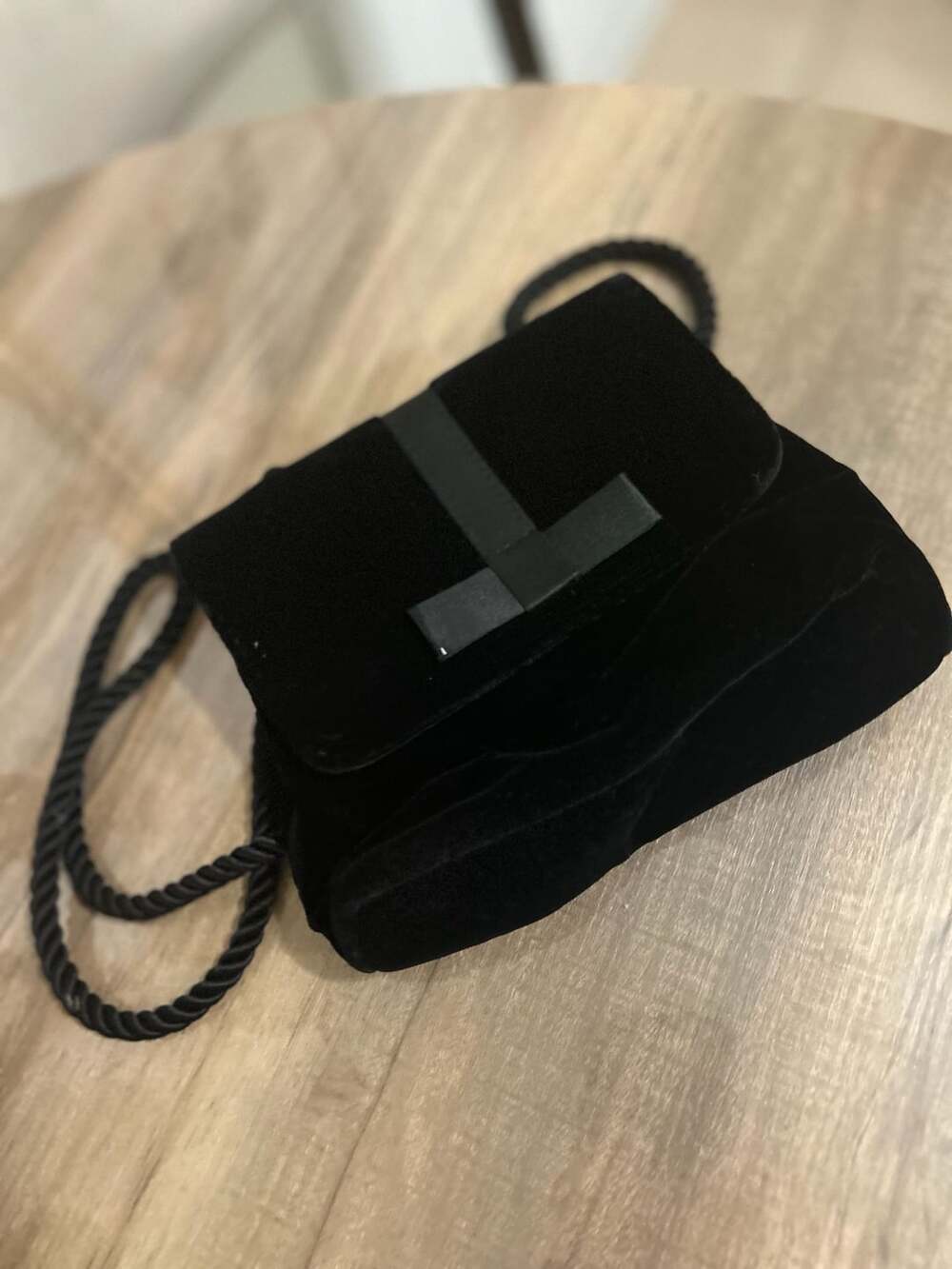 Vintage Kenneth Cole New York Black Velvet Evening Handbag Crossbody Bag